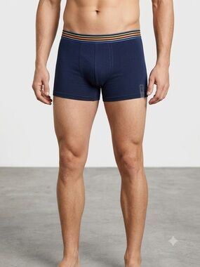 NWT Sinsay Men's Hipster Boxers 3 Pack Sz L Cotton Rich Solid /Striped Waistband